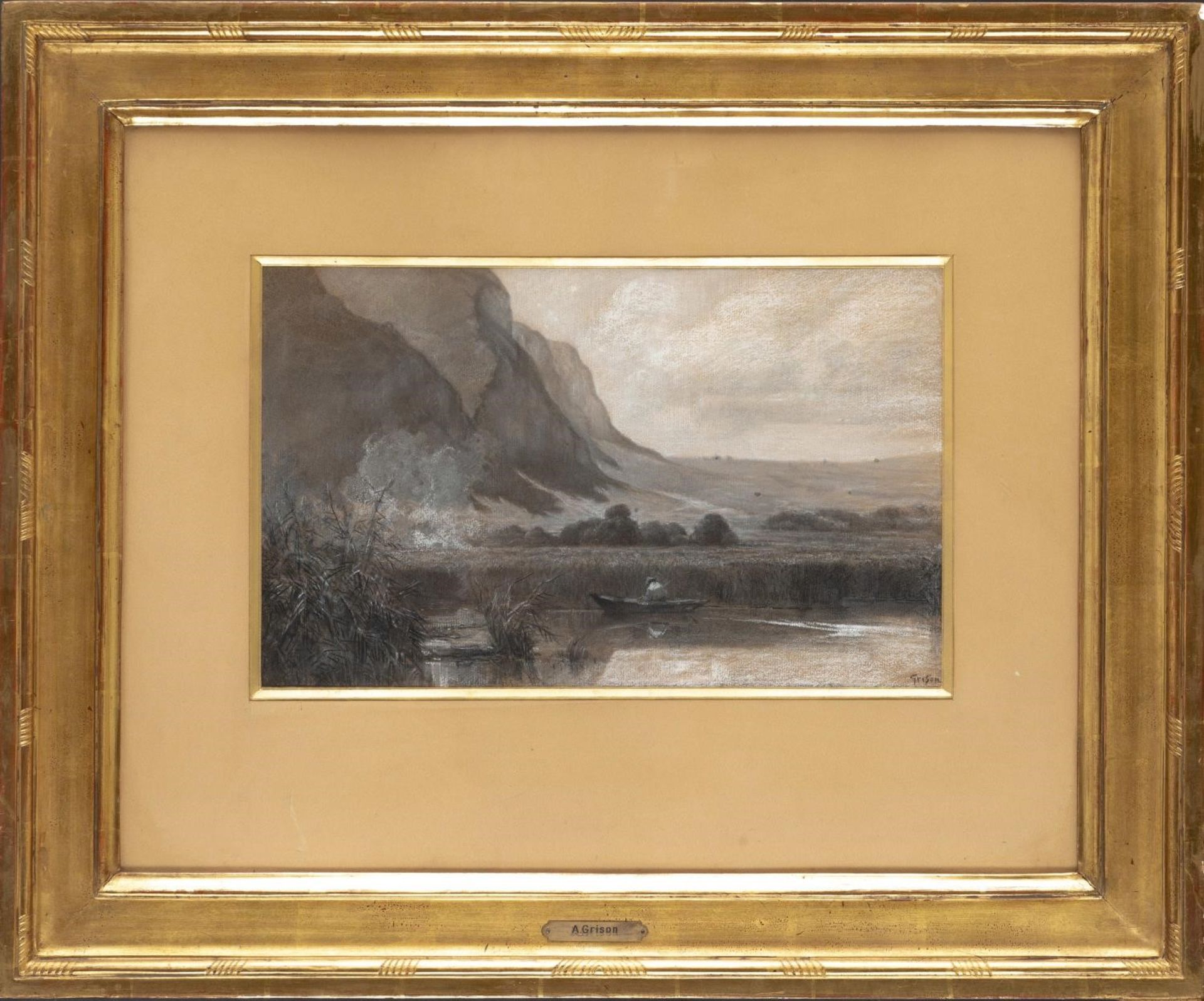 François-Adolphe Grison (1845-1914), "Le petit Salève et les marais de [...] - Bild 2 aus 3