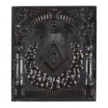 *Masonic Emblem. Rare sixth-plate black thermoplastic union case by Samuel Peck & Co., late 1850s,