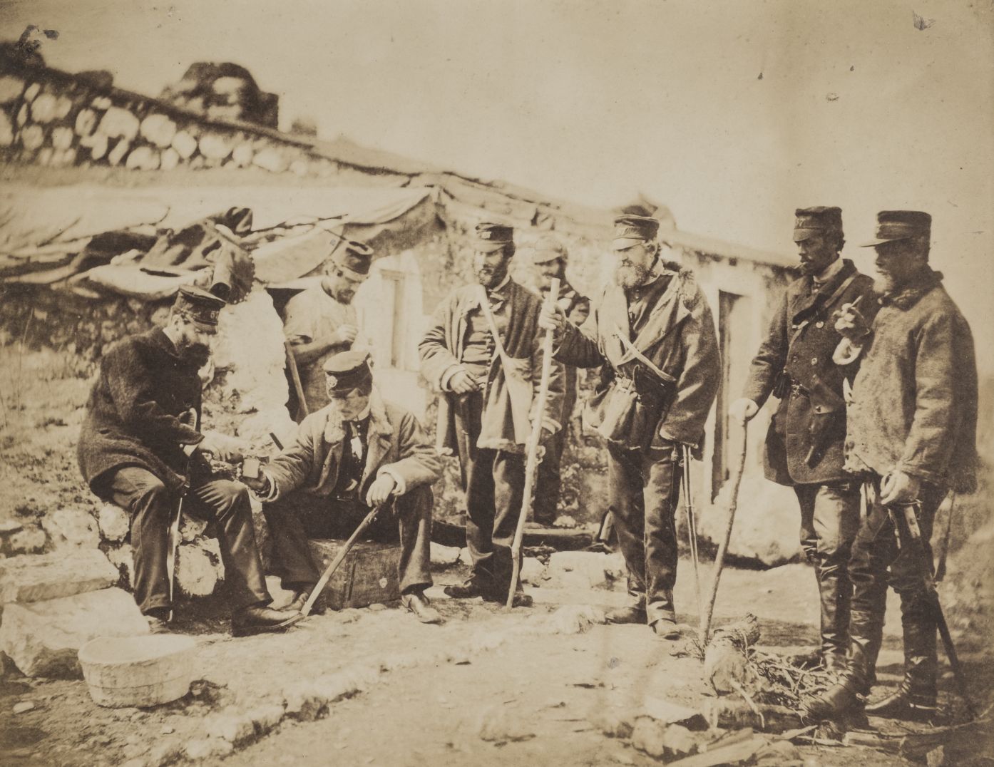 *Fenton (Roger, 1819-1869). Lieut. Col. Shadforth & Officers of the 57th, 1856, salt print,