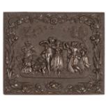 *The Dance 1. Quarter-plate brown thermoplastic union case by Samuel Peck & Co., before 1857,