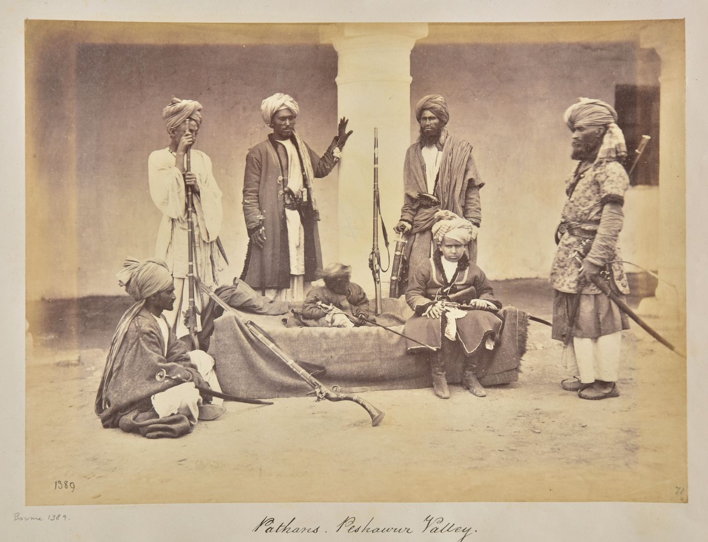 *Bourne (Samuel, 1834-1912). Pathans, Peshawar Valley, India, 1860s, albumen print photograph,