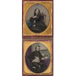 *Three sixth-plate ambrotypes by Wayne & Rothwell, Douglas, Isle of Man, c. 1860, two fine tinted