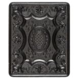 *Scroll with Cameo. Very rare unlisted variant quarter-plate black thermoplastic union case by