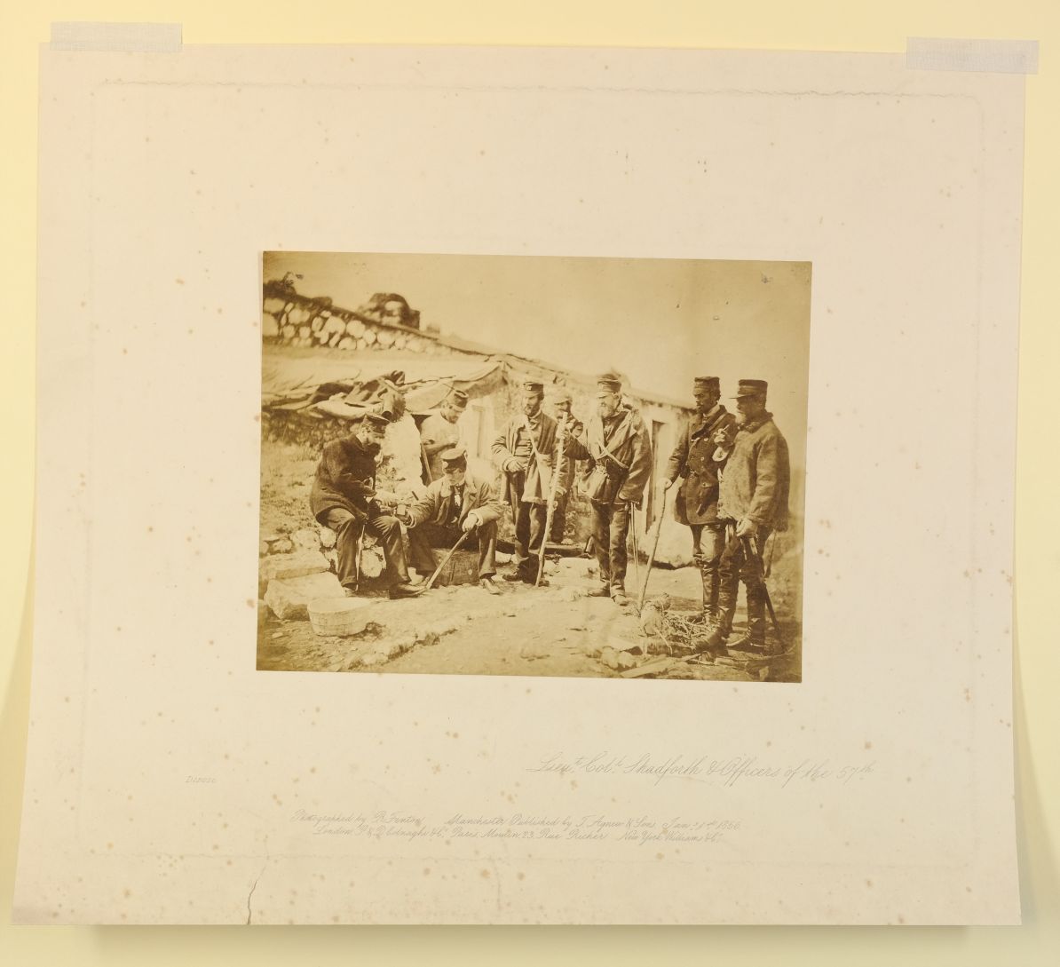 *Fenton (Roger, 1819-1869). Lieut. Col. Shadforth & Officers of the 57th, 1856, salt print, - Image 2 of 3
