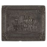 *General Marion's Invitation to Dinner. Quarter-plate black thermoplastic union case by Littlefield,