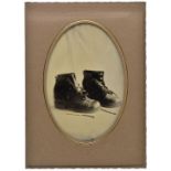 *Ambrotypes. Two modern whole plate ambrotypes, one of a pair of boots, and one of a child's pram,