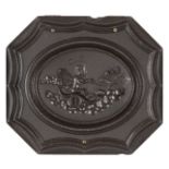 *Angel in a Chariot. Very rare sixth-plate brown thermoplastic union case by Littlefield,