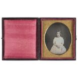 *Plumbe Jr. (John, 1809-1857, attrib.). Three sixth-plate daguerreotypes of a mother and two
