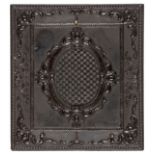 *Woven oval. Very rare sixth-plate brown thermoplastic union case by Smith?, 1860?, empty, hinges