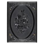 *Spray of Flowers. Very, very rare carte-de-visite size black thermoplastic union case by Smiths