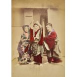 *Japan. A group of 48 hand-tinted albumen print photographs, c. 1890, subjects including Japanese