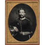 *Quarter-plate ambrotype portrait of a regimental sergeant major in the 17th Light Dragoon