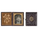 *Three ambrotype portraits by Duchauffour & McIntyre, Edinburgh, late 1850s, the first a quarter-