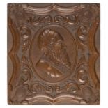 *Profile of learned man. Sixth-plate light brown thermoplastic union case by Samuel Peck & Co.,