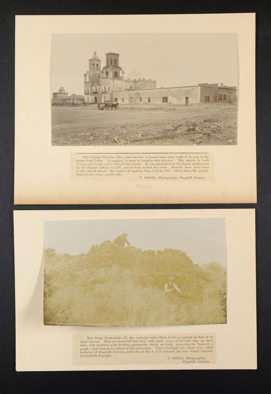 *Cliff Dwellings, Arizona. A group of 10 albumen prints by C. Osbon, c. 1880s, including cliff - Image 4 of 5