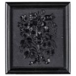 *Bouquet of Mixed Flowers. Rare sixth-plate black thermoplastic union case by an unknown