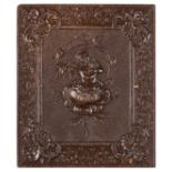 *Angel with Bird in Rose. Rare ninth-plate brown thermoplastic union case by Samuel Peck & Co.,