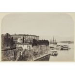 *Corfu. Two rare views of Corfu, c. 1870, albumen print photographs, both showing British three-