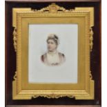 *Opaltype. A hand-painted photographic portrait of an older woman's head, late 19th century, 22 x 18