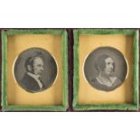 *Daguerreotypes. A pair of ninth-plate daguerreotype portraits of a lady and gentleman, presumed