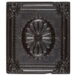 *Geometric Scroll. Rare sixth-plate brown thermoplastic union case by Littlefield, Parsons & Co.,