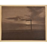 *Sutcliffe (Frank Meadow, 1853-1941). Signpost at Sunset, c. 1890, carbon print, signed in pencil in