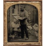 *Sixth-plate ambrotype of a sculptor or sculpture restorer by an unknown photographer, c. 1860,
