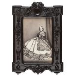 *Ninth-plate ambrotype portrait of a girl, 1860s, tinted, in a very rare thermoplastic frame by John
