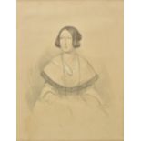 *Blackley (Alexander, 19th c.). Dowager Lady Townsend Farquhar, 1842, pencil on paper with touches