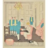 *@Gere (Margaret, 1878-1965). Afternoon Tea, pencil and gouache on card, signed lower right, image