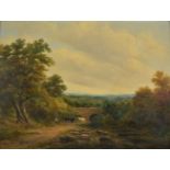 *Jayne Vickers (M., 19th century). A Scene at Eynsford, Kent, circa 1850s, oil on board, showing