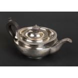 *Teapot. George IV silver ogee teapot by Emes & Barnard I, London 1822, with gadrooned edge,