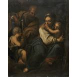 *Italian School. Holy Family with St. John, early 18th century oil on canvas, old relining,