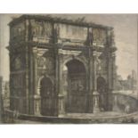 *Rossini (Luigi, 1790-1857). Veduta dell'Arco di Costantino, escavato e ristaurato da Papa pio VII