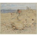 *Hartrick (Archibald Standish, 1864-1950). Holidaymaking, circa 1930s, watercolour on paper, showing