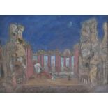 *McMillen, 20th century. Design for a stage set, (19)76?, watercolour on paper, showing an artist