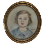 *Hope (Laura Elizabeth Rachel, 1858-1929). Margaret, 1928, pastel oval head and shoulders portrait