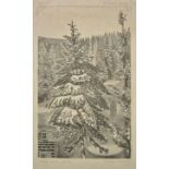 *@Bawden (Edward, 1903-1989). Cabin in the Forest, 1952, copper engraving, signed, titled, dated,