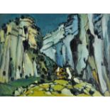 *@Graham (Rigby, 1931-2015). Gordale Scar, 1971, oil on board, signed and dated lower left, 27 x