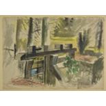 *Lloyd (Reginald J., 1926-). The Old Sluice Gate, Much Hadham, 1955, watercolour on paper, signed