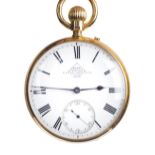 *Pocket Watch. Victorian 18ct gold open face pocket watch by Dent, London, the white enamel dial