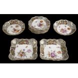 *Dresden. A late 19th century porcelain service, comprising two square dishes, two circular