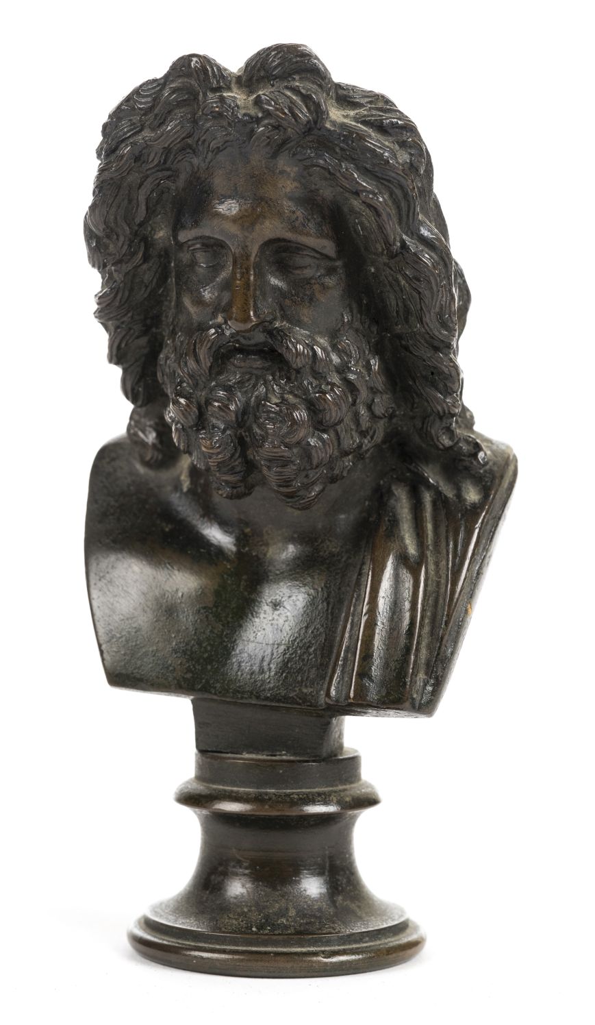 *Grand Tour. A 19th century Grand Tour bronze bust of Socrates, modelled after the antique, 14.4cm