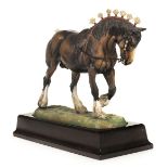 *Figurine. A porcelain shire horse by Hereford Fine Art, Limited Edition, the base stamped '7.5, 5/