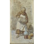 *Vitali (Eduard, 19th century). Monk seated in a kitchen, & Monk decanting wine, a pair of