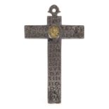 *Jesuit Cross. A scarce 17th century Jesuit cross, the iron cross inset with brass plaque
