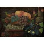 *Roeters van Lennep (Catherine Julia, 1813-1883). Still Life of Fruit and Flowers on a Marble Ledge,