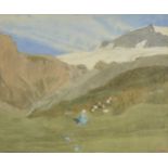 *@Gere (Margaret, 1878-1965). The Simplon Glacier, 1922, watercolour and bodycolour on paper, signed