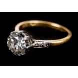 *Diamond Ring. Diamond solitaire ring, approximately 1.75cts, claw set in 18ct gold and platinum