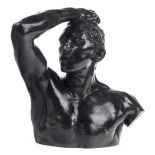 *Rodin (Auguste, 1840-1917). Bust of The Age of Bronze, bronze with brown patination, from the